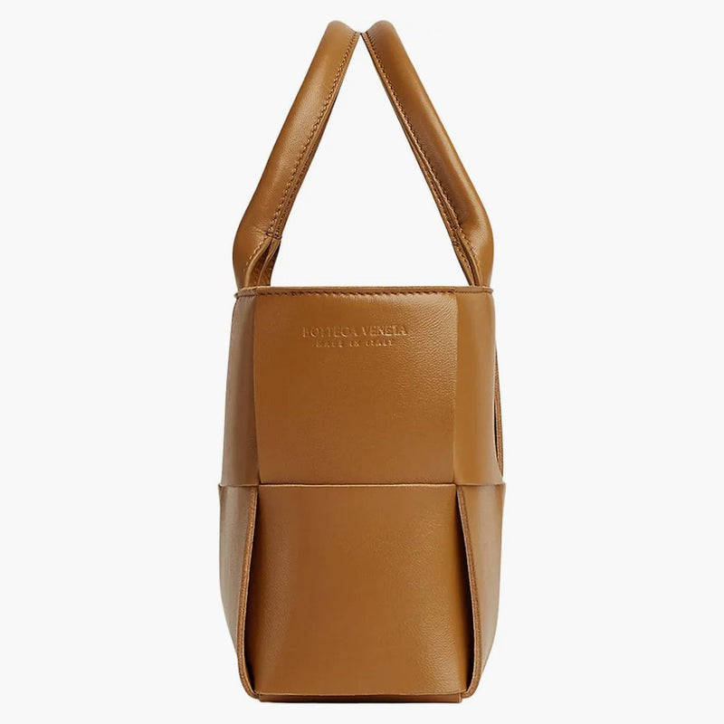 Bottega Veneta Arco Dead Bag Mini Intreccio Camel