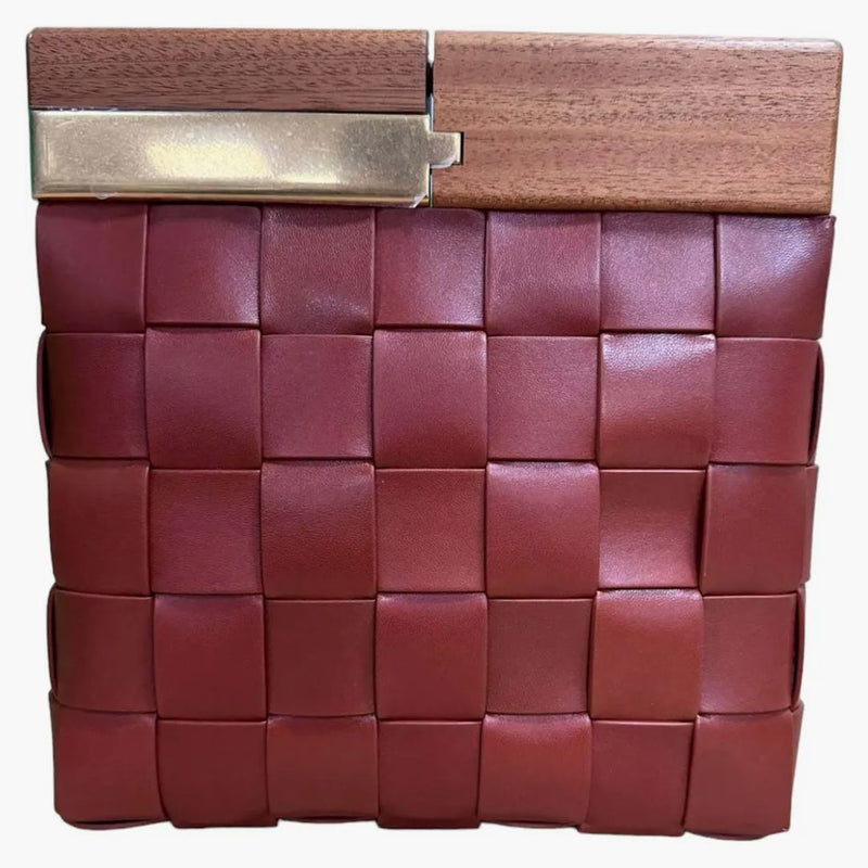 Bottega Veneta Bv Snap Clutch Bag Rust