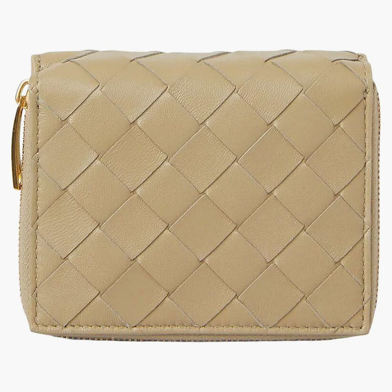 Bottega Veneta Bi-fold Intrecciato Wallet Taupe