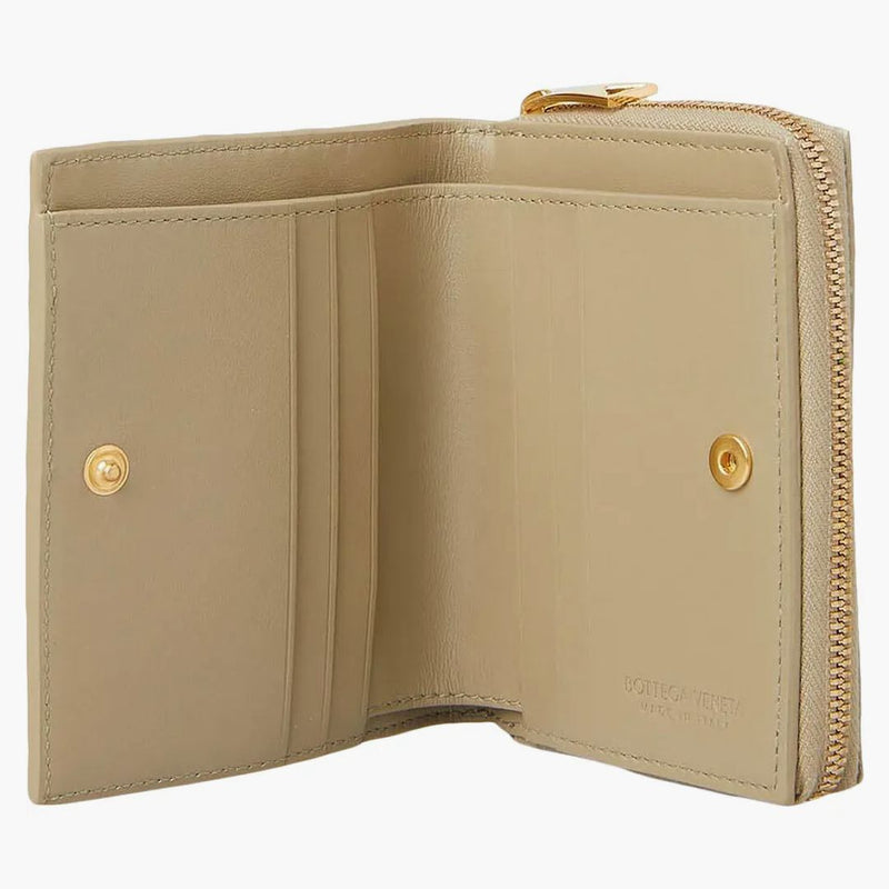 Bottega Veneta Bi-fold Intrecciato Wallet Taupe