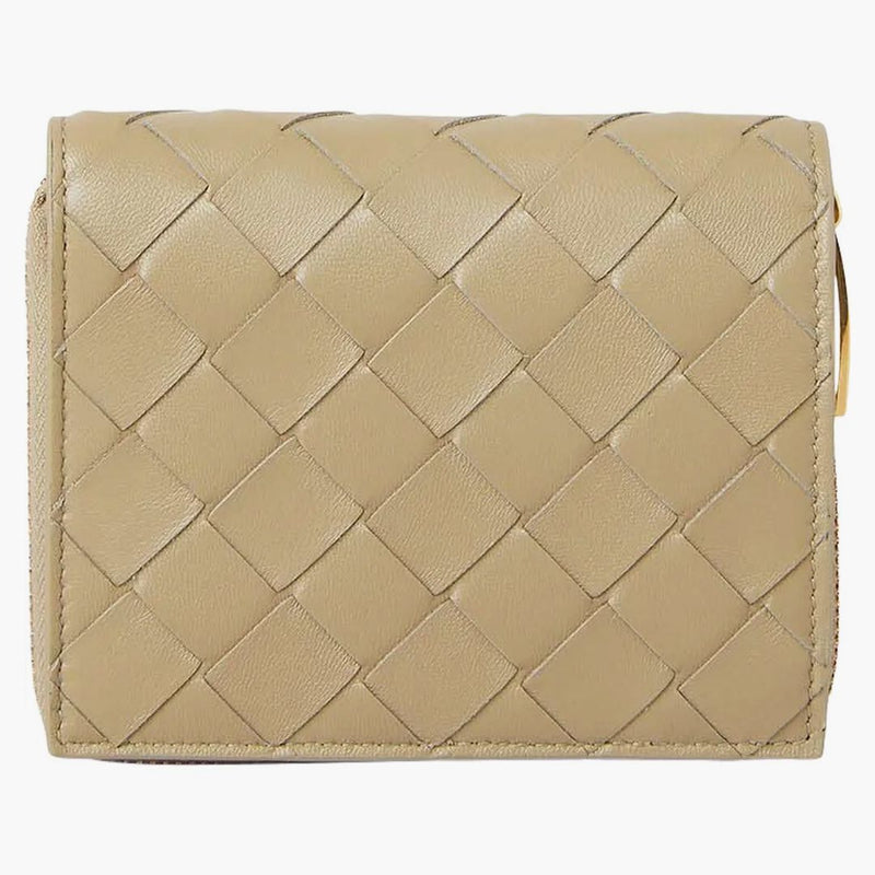 Bottega Veneta Bi-fold Intrecciato Wallet Taupe