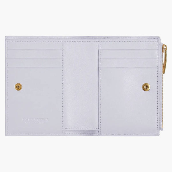 Bottega Veneta Bi-fold Zip Wallet Intreccio Mirth Washed