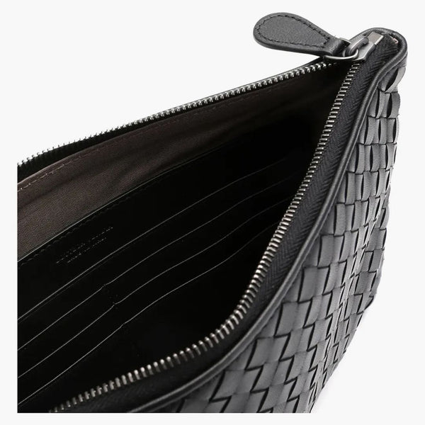 Bottega Veneta Biletto Intrecciato Nappa Clutch Bag Black