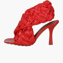 Bottega Veneta Braided Criss-cross Heel Sandal Red (women's)