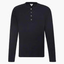 Bottega Veneta Button-up Long Sleeve T-shirt Navy