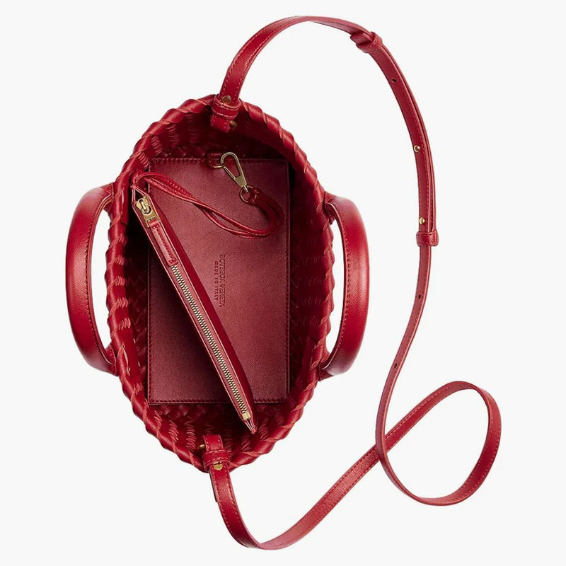 Bottega Veneta Cabat Intreccio Tote Bag Mini Apple Candy