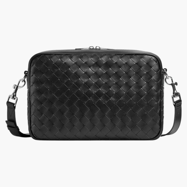 Bottega Veneta Camera Bag Medium Intrecciato Black