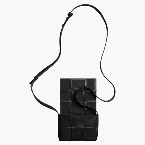 Bottega Veneta Candy Cassette Crossbody Bag Mini Intrecio Black