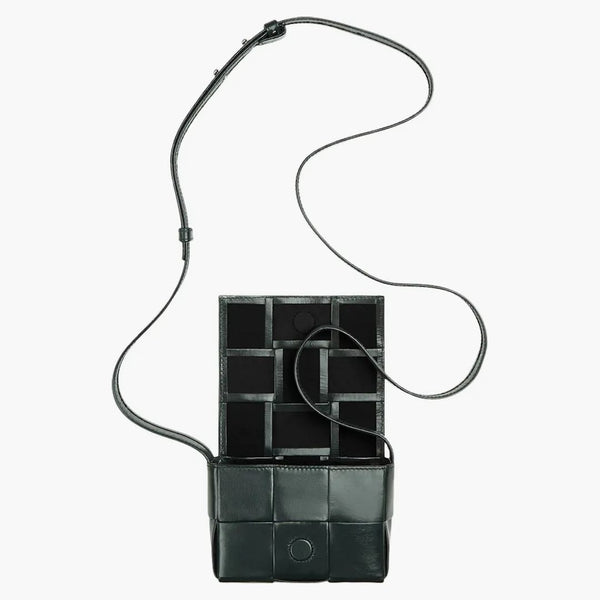 Bottega Veneta Candy Cassette Crossbody Bag Mini Intreccio Inkwell