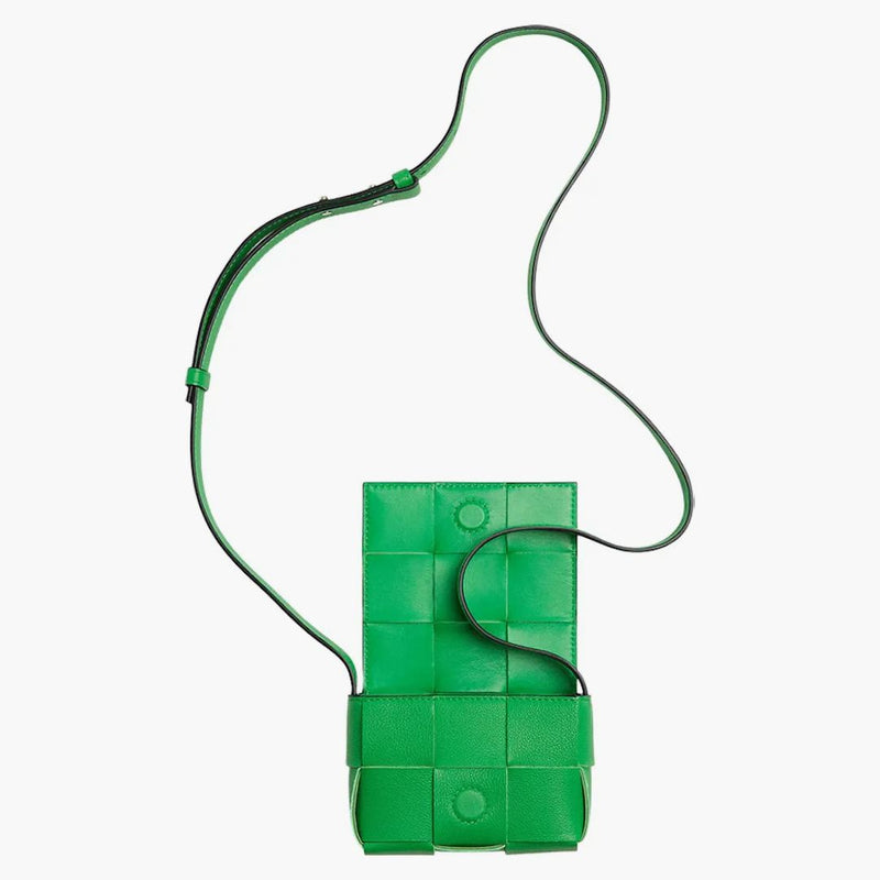 Bottega Veneta Candy Cassette Crossbody Bag Mini Intreccio Parakeet/Black