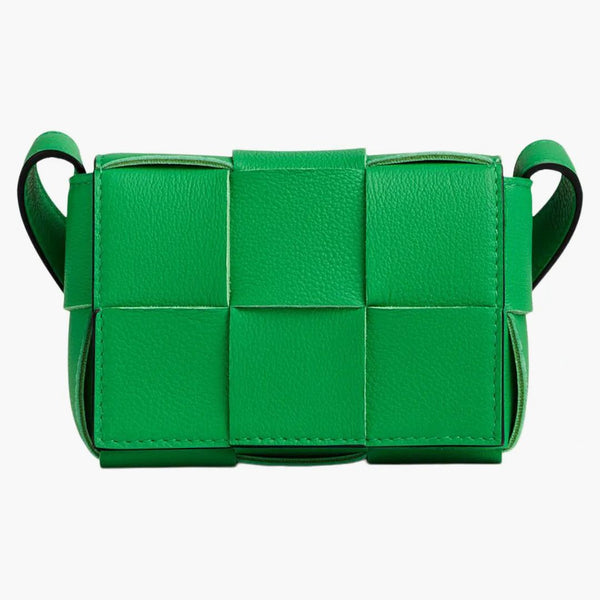 Bottega Veneta Candy Cassette Crossbody Bag Mini Intreccio Parakeet/black