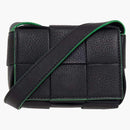 Bottega Veneta Candy Cassette Mini Intreccio Grained Leather Black