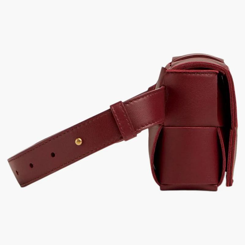 Bottega Veneta Cassette Belt Bag Mini Intreccio Bordeaux