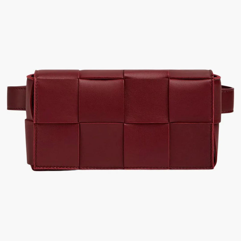 Bottega Veneta Cassette Belt Bag Mini Intreccio Bordeaux