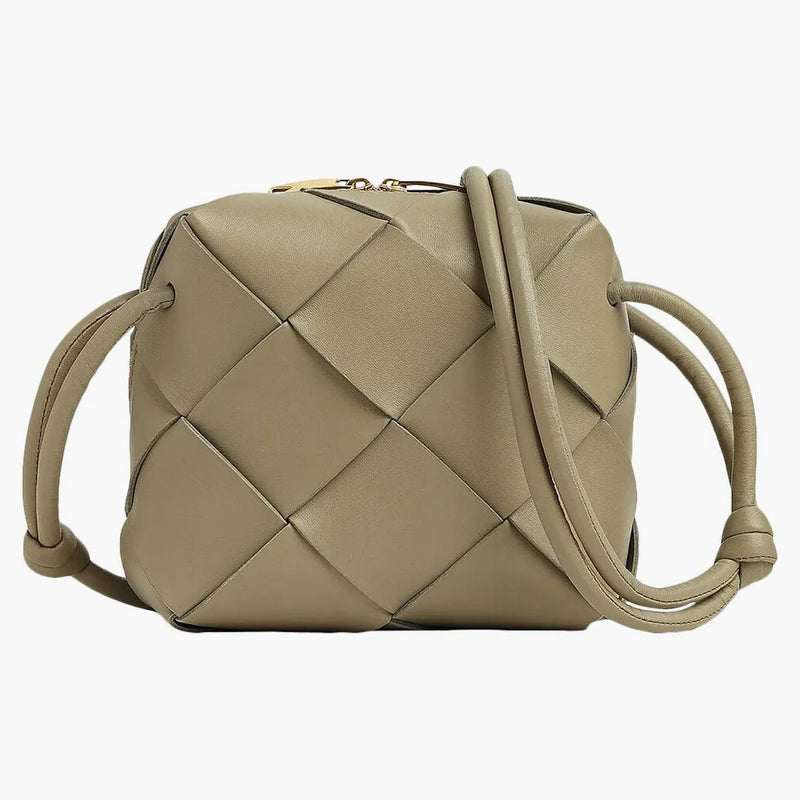 Bottega Veneta Cassette Camera Bag Mini Intreccio Taupe