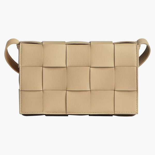 Bottega Veneta Cassette Crossbody Bag Intreccio Porridge