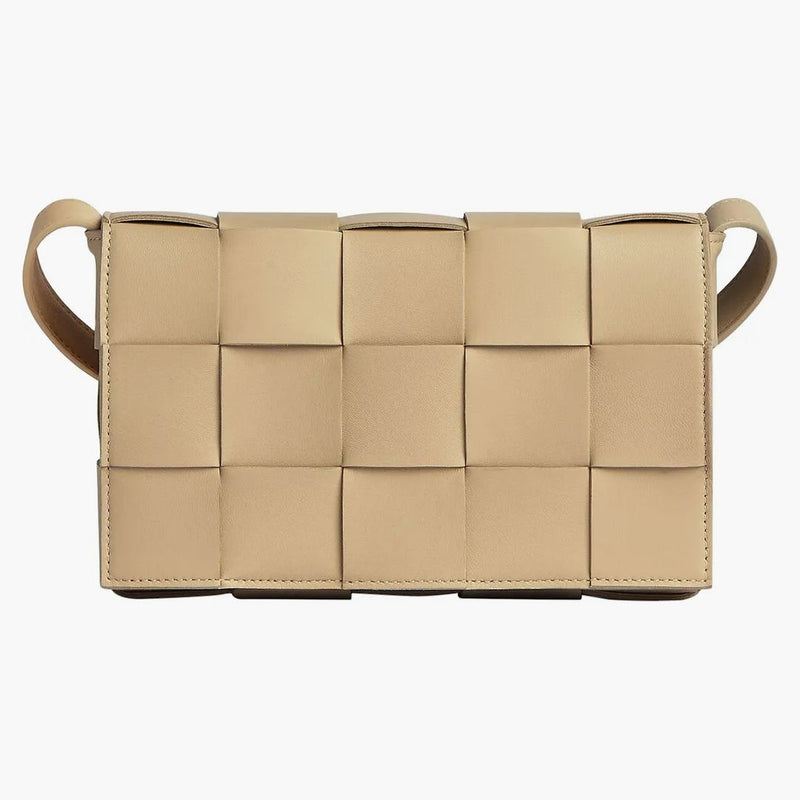 Bottega Veneta Cassette Crossbody Bag Intreccio Porridge