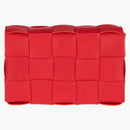 Bottega Veneta Cassette Crossbody Bag Intreccio Redstone