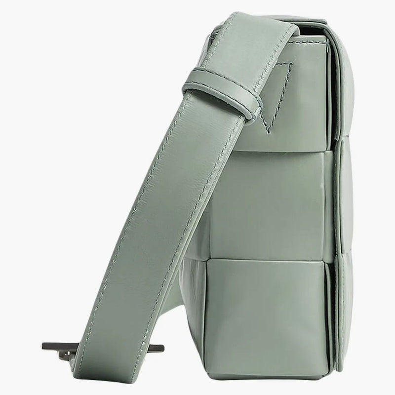 Bottega Veneta Cassette Crossbody Bag Medium Intreccio Sage Green