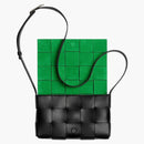 Bottega Veneta Cassette Intreccio Crossbody Bag Black/Parakeet