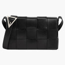 Bottega Veneta Cassette Intreccio Crossbody Bag Black/Parakeet