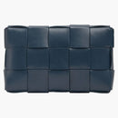 Bottega Veneta Cassette Intreccio Crossbody Bag Blue/Azul Palle