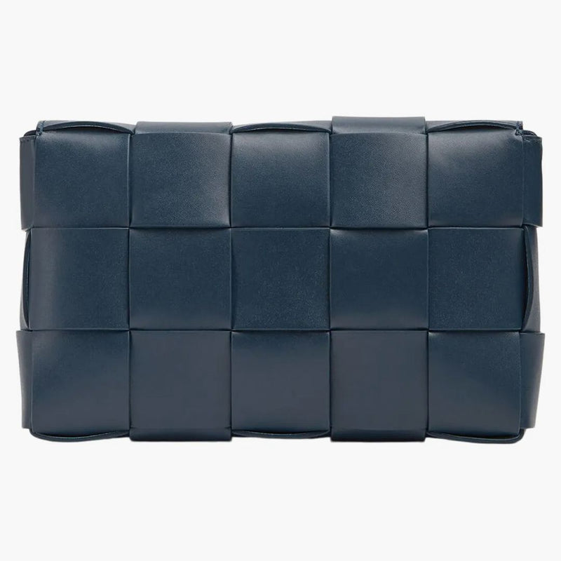Bottega Veneta Cassette Intreccio Crossbody Bag Deep Blue/Pale Blue