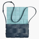 Bottega Veneta Cassette Intreccio Crossbody Bag Blue/Azul Palle