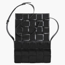 Bottega Veneta Cassette Intreccio Crossbody Bag Medium Black