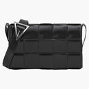 Bottega Veneta Cassette Intreccio Crossbody Bag Medium Black