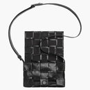 Bottega Veneta Cassette Intreccio Crossbody Bag Small Black