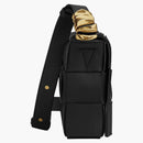 Bottega Veneta Cassette Intreccio Grained Leather Black