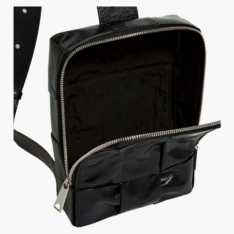 Bottega Veneta Cassette Sling Crossbody Bag Black