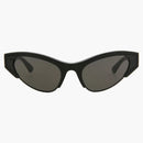 Bottega Veneta Cat Eye-ram acetat solglasögon svart/grå (BV1102S-30011036-001-00011)