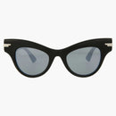 Bottega Veneta Cat Eye Sunglasses Black/Black/Silver (BV1004S-30007851-006)