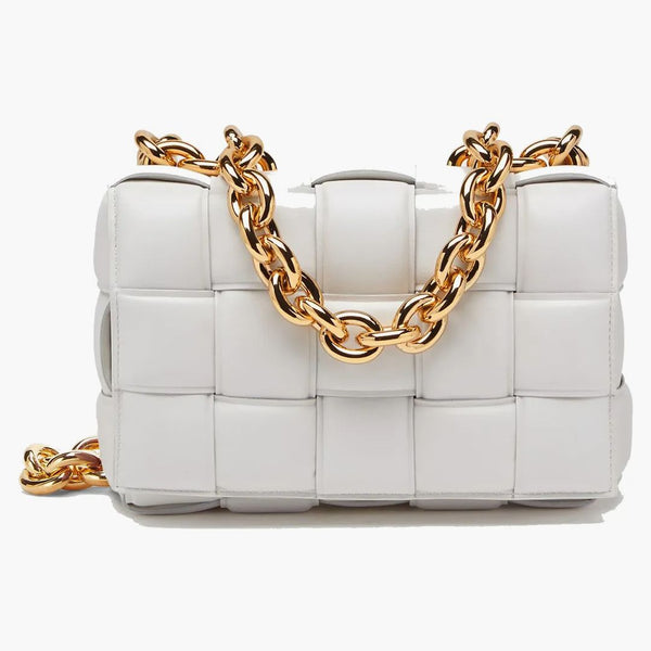 Bottega Veneta Chain Cassette Crossbody Bag Chalk