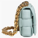 Bottega Veneta Chain Cassette imbottita BASSO DI PULLA INTRECCIO Teal lavata