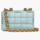 Bottega Veneta Chain Cassette imbottita BASSO DI PULLA INTRECCIO Teal lavata