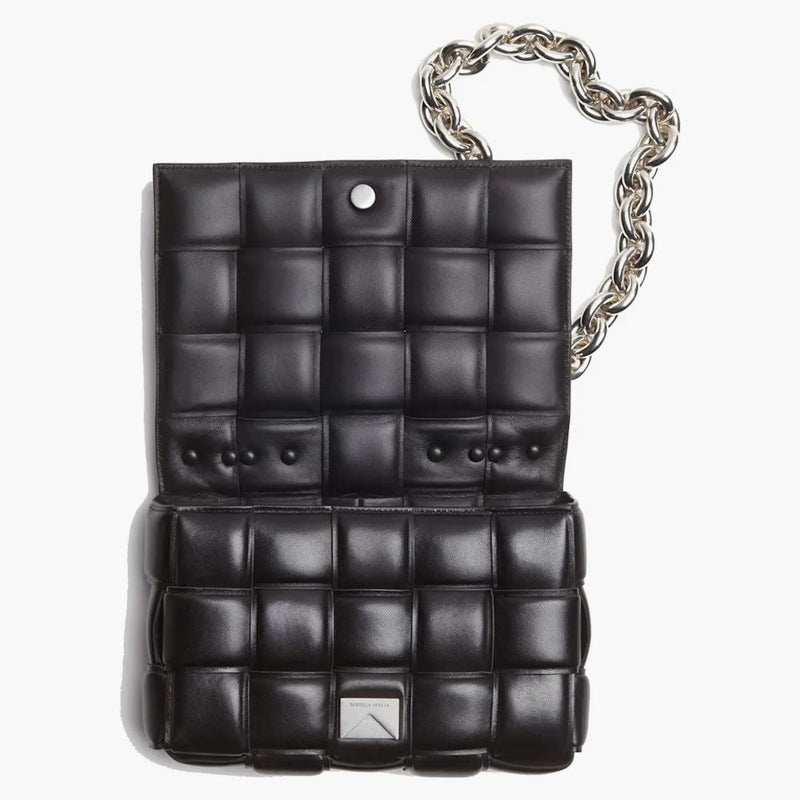 Bottega Veneta Chain Cassette Silver-tone Crossbody Bag Black