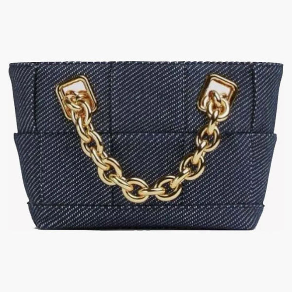 Bottega Veneta Chain Holder Denim Bag Blue