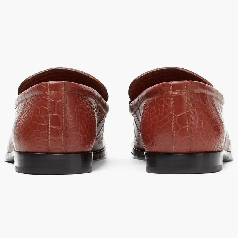 Bottega Veneta Croc-effect Leather Loafer Brown