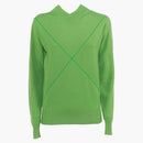Bottega Veneta Cross Printed V-neck Sweater Green