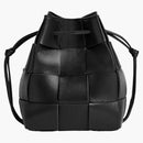 Bottega Veneta Crossbody Bucket Bag Small Intreccio Black