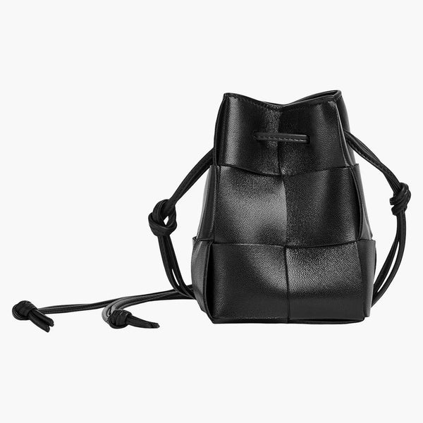 Bottega Veneta Drawstring Cassette Mini intreccio black