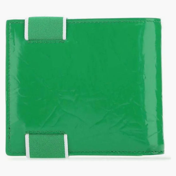 Bottega Veneta Elastic Band Bi-fold Wallet Green / White