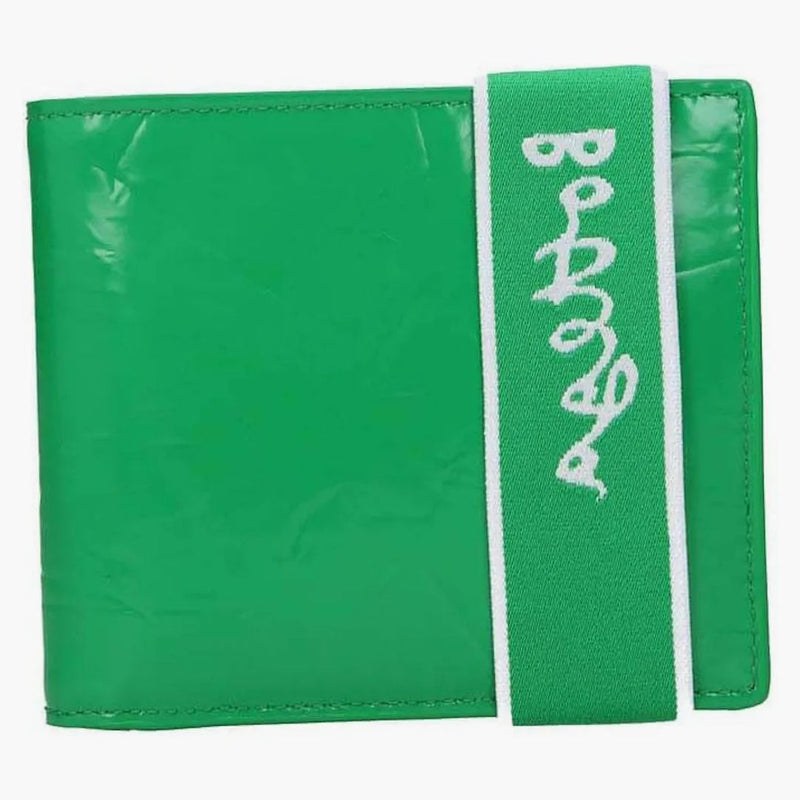 Bottega Veneta Elastic Band Bi-fold Wallet Green / White
