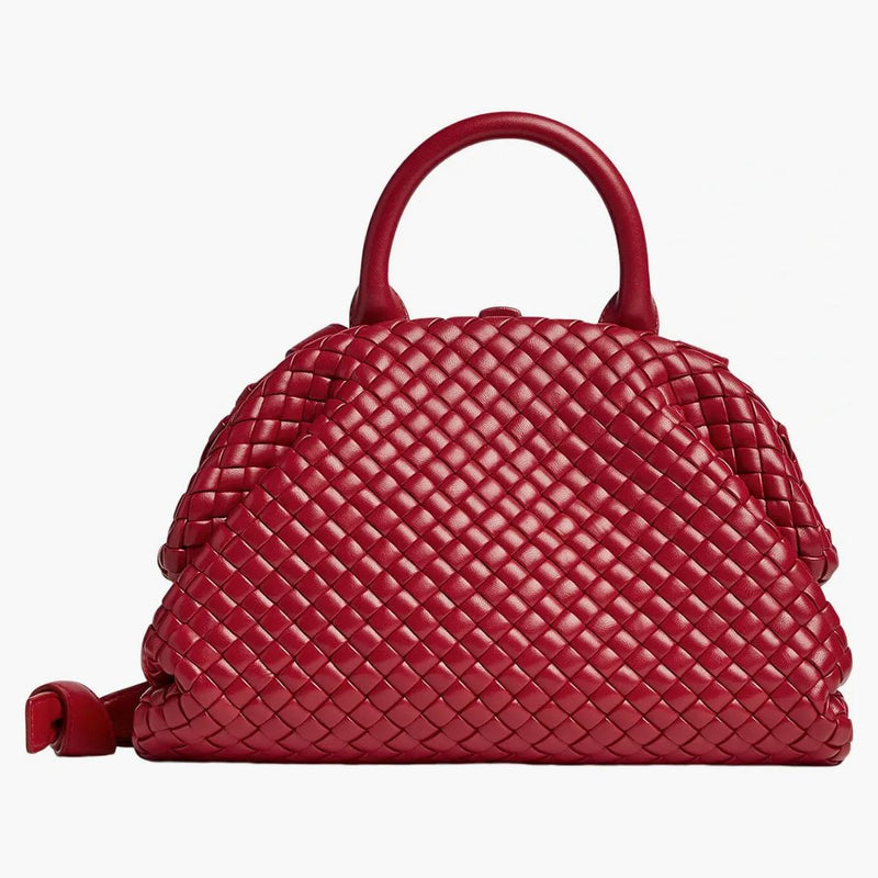 Bottega veneta rukojeť intrecciato top rukojeť malý jablečný bonbón