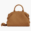 Bottega Veneta handle intrecciato top handle small camel