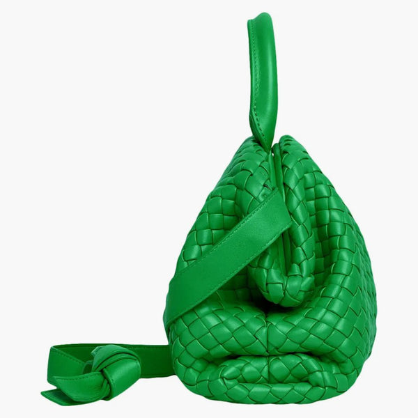 Bottega veneta rukojeť intrecciato top rukojeť malý papoušek