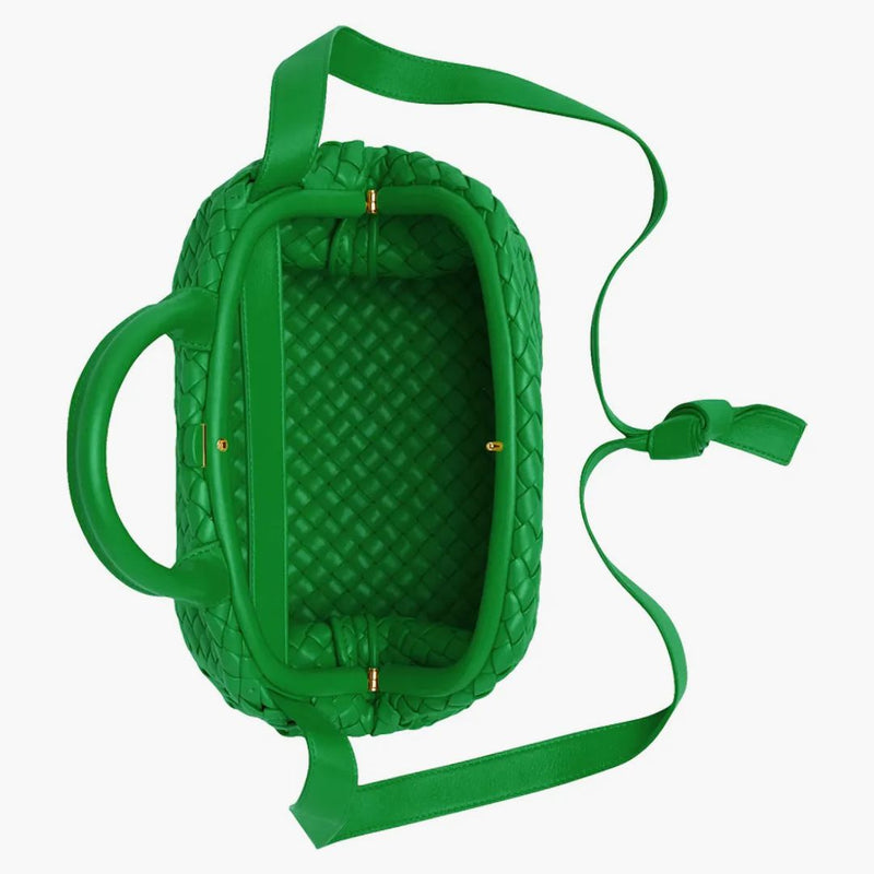 Bottega veneta rukojeť intrecciato top rukojeť malý papoušek